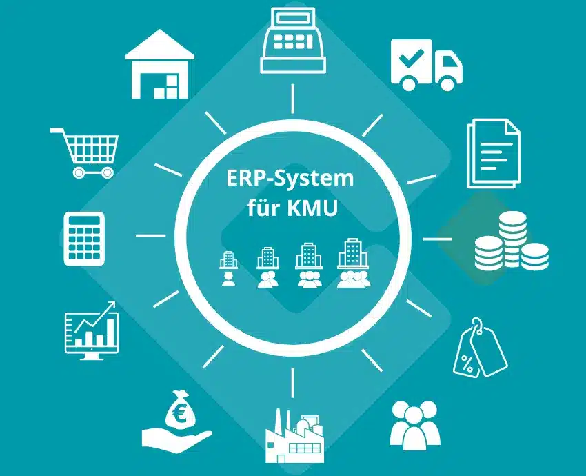 ERP-System für KMU mit Logos