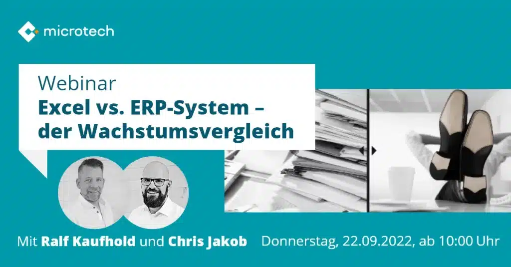 Kostenfreies Webinar | Excel vs. ERP-System – der Wachstumsvergleich